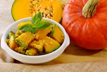 Easy Pumpkin Menu.
Stir Fried Pumpkin with Egg (Thai Food)