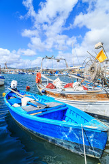 Boats in a port of Alghero, Sardinia, Italy