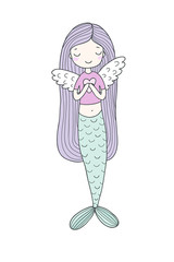 Beautiful little mermaid. Siren. Sea theme.
