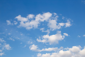 Beautiful blue sky with gentle white clouds