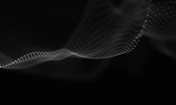 Abstract Black Geometrical Background . Connection structure. Science background. Futuristic Technology HUD Element . Сonnecting dots and lines . Big data visualization and Business . Seamless Loop