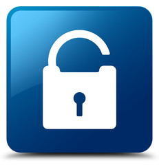 Unlock icon blue square button