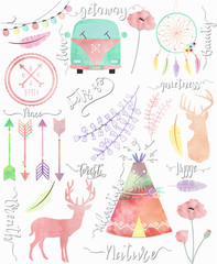 WATERCOLOR BOHO ELEMENTS