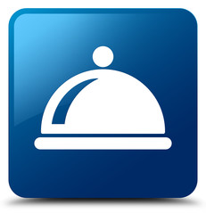 Food dish icon blue square button