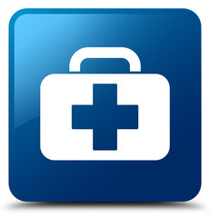Obraz premium Medical bag icon blue square button