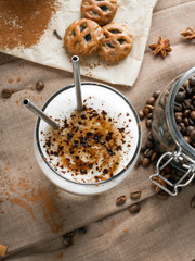 coffee latte with chocolate sprinkles
