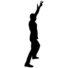 Fototapeta na wymiar Black Silhouettes breakdancer on a white background
