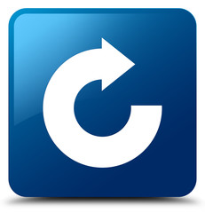 Reply arrow icon blue square button