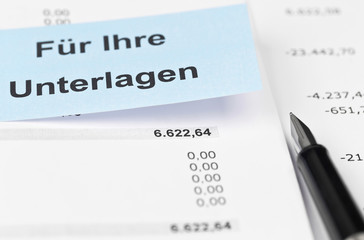 Obraz premium Buchhaltung, Steuer Unterlagen. 