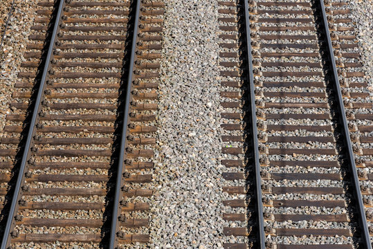 tracks of a railroad - double track - Breitenstein - Ghegabahn - Semmering