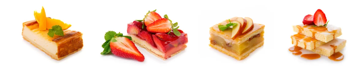 Photo sur Plexiglas Dessert Dessert - strawberry pie isolated.