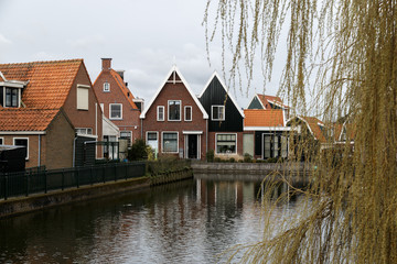 Fototapeta na wymiar Amsterdam, March 17, 2017: View of Volendam, where the small vilage near the Amsterdam, Famous for cheese