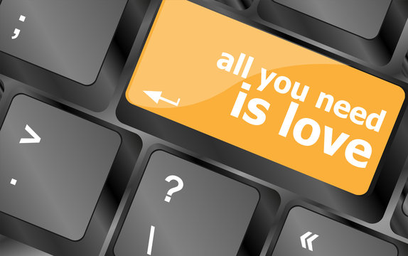 Computer keyboard key - all you need is love