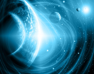 Best Internet Concept of global business.Technological background. Rays symbols Wi-Fi, of the Internet, television, mobile and satellite communications