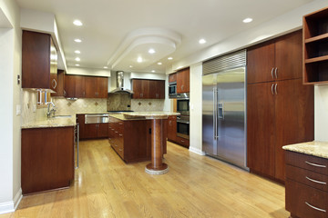 Kitchen with double decker island