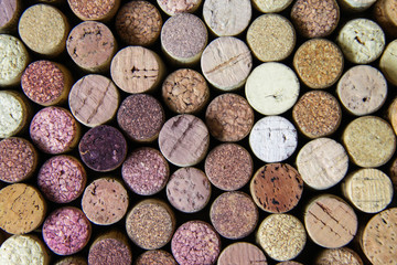 Colored wine corks.