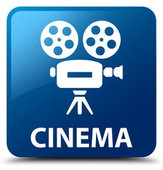 Cinema (video camera icon) blue square button