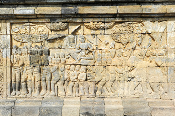 The temple of Borobudur on Java,  Indonesia