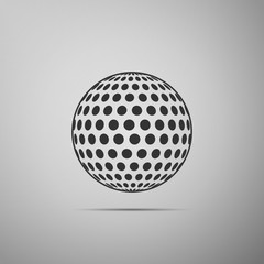 Golf ball flat icon on grey background. Vector Illustration