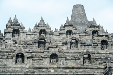 Fototapeta na wymiar The temple of Borobudur on Java, Indonesia