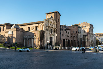 Fototapeta premium San Nicolá in Carcere and theatre of Marcellus