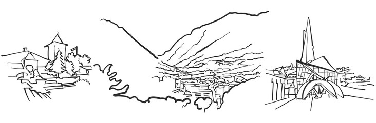 Andorra la Vella  Panorama Sketch