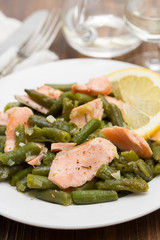 fish salad with green beans and mushrooms