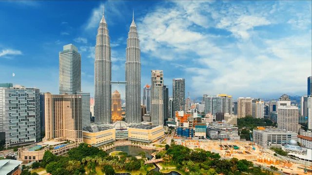 Kuala Lumpur, Malaysia. Time lapse at day