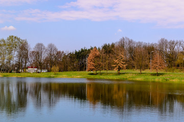 Staw - przedwiośnie w Konstantynowie Łódzkim, Polska © Senatorek