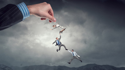 Hand of power and control . Mixed media