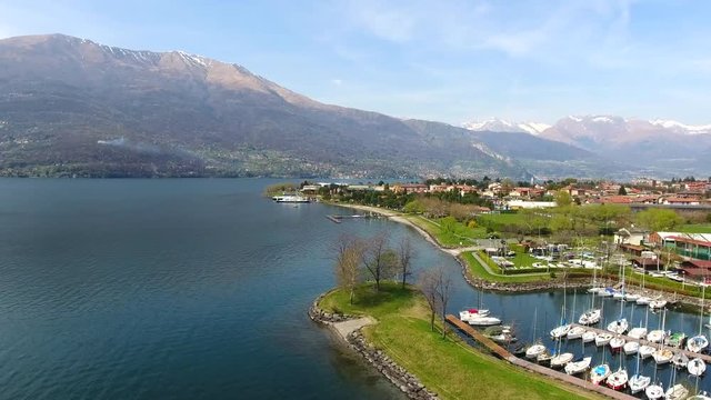 Port of Dervio - Como Lake in Italy - Spring Season