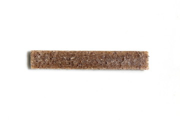Isolated buckwheat pasta (pizzoccheri)