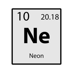 Neon periodic table element gray icon on white background vector