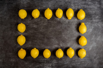 Picture of lemons on grey background