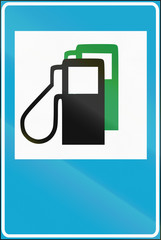 Estonian informational road sign - Petrol station