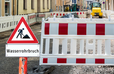 Baustelle Wasserrohrbruch