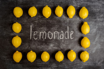 Picture of lemons on grey background