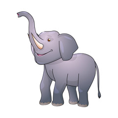 Elephant vector illustration, isolated on white background.