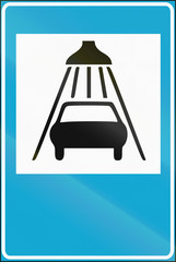 Estonian service road sign - Car wash