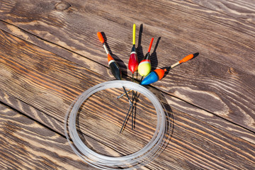 Fishing accessories. Fishing float and scaffold. © Sergey_Siberia88