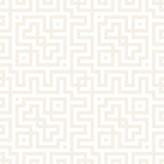 Maze Tangled Lines Contemporary Graphic. Abstract Geometric Background Design. Vector Seamless Pattern.