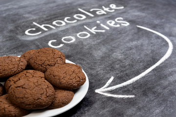 Sweet chocolate cookies  in plate