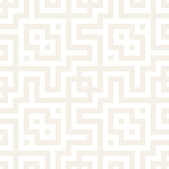 Maze Tangled Lines Contemporary Graphic. Abstract Geometric Background Design. Vector Seamless Pattern.