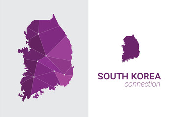 south korea map, connection