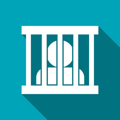 Jailed man, prison vector flat icon