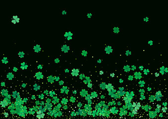 St. Patrick's Day background template with falling clover leaves