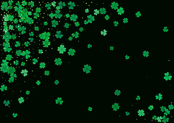 St. Patrick's Day background template with falling clover leaves