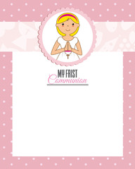 my first communion girl. Space for text