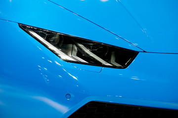 headlight of modern prestigious car close up