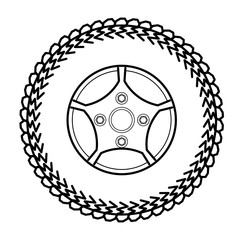 tires and wheels Vector Illustration
